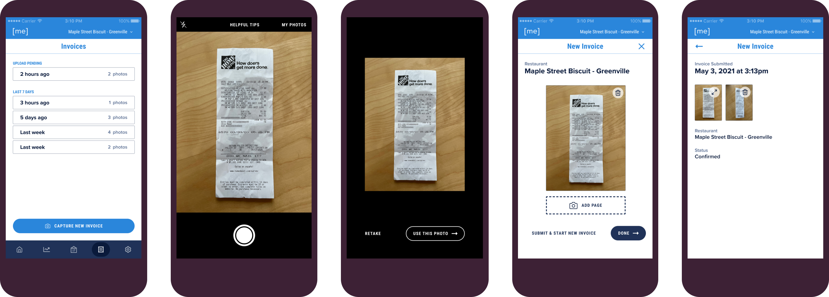 Snap photos of receipts